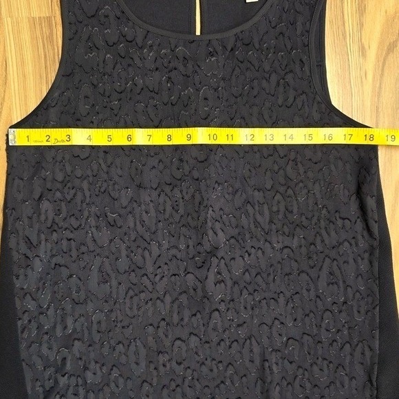 LOFT Lace Overlay Sleeveless Blouse Top Women's Size S Gray - Picture 6 of 6